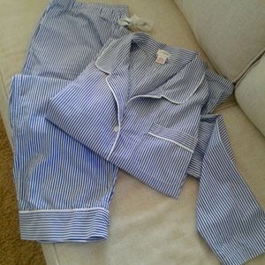 J.CREW 100% Cotton Pinstripe Pajamas-size L
